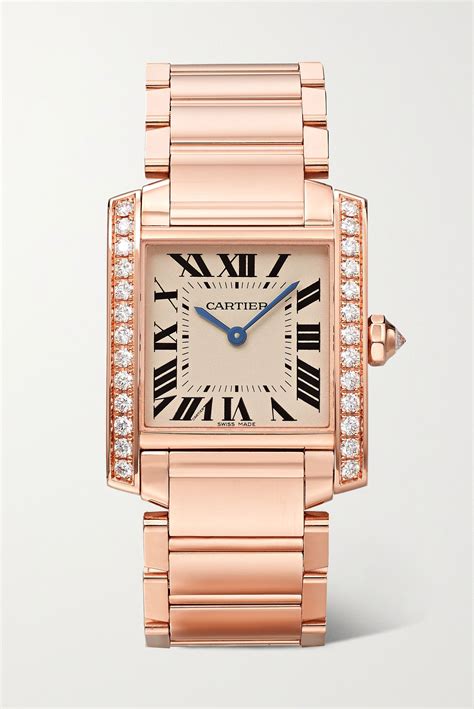 cartier rose gold tank watch|cartier tank watch with date.